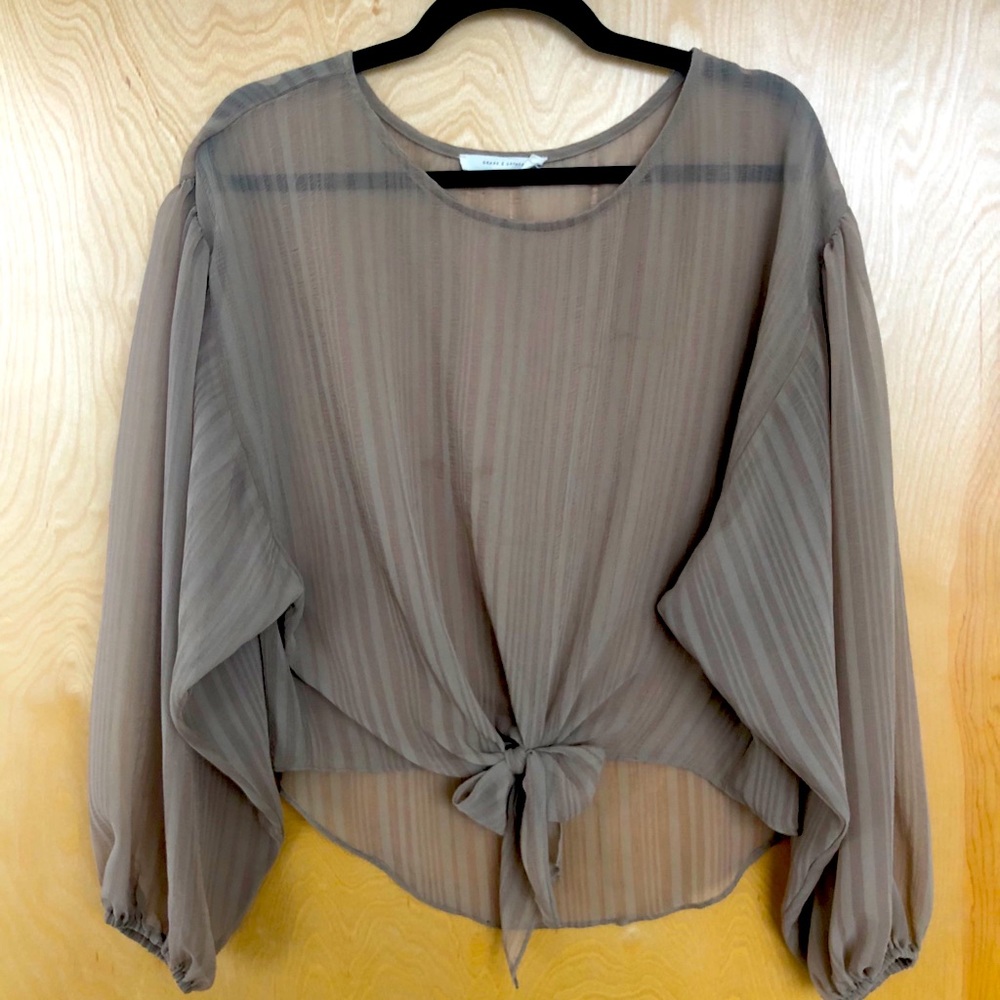 Designer see through striped blouse